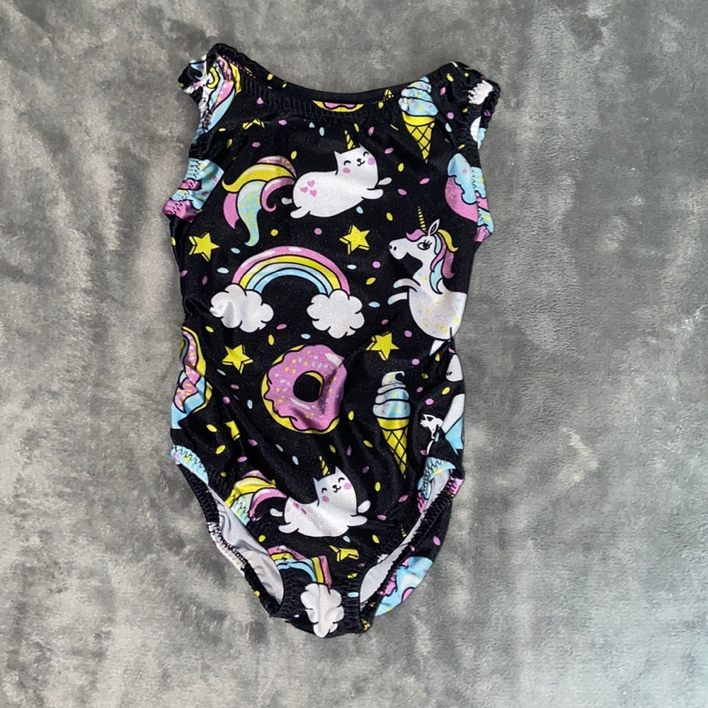 Foxy’s Leotard Gymnastics “Caticorn & Ice Cream” Size 4/5 CXS